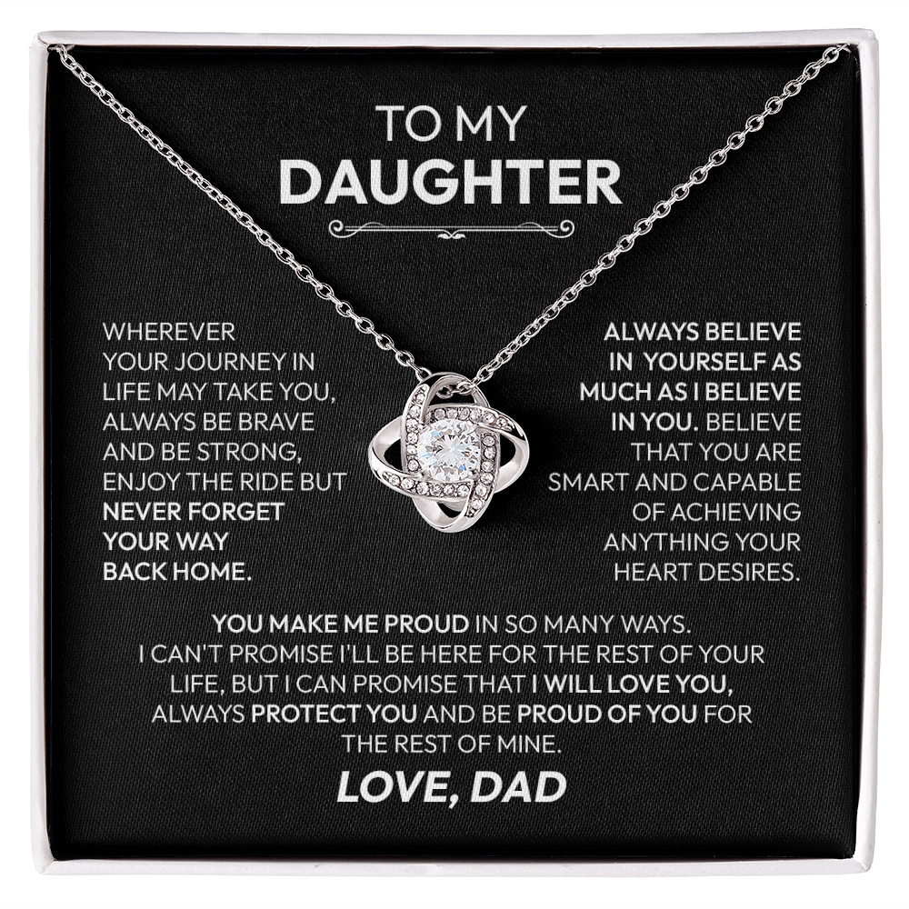 To My Daughter – You Are My Sunshine | Love Knot Necklace