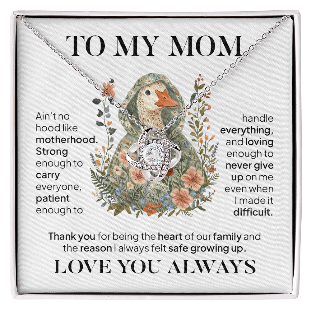 To My Mom Necklace – Ain't No Hood Like Motherhood Gift