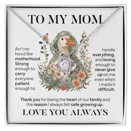 To My Mom Necklace – Ain't No Hood Like Motherhood Gift