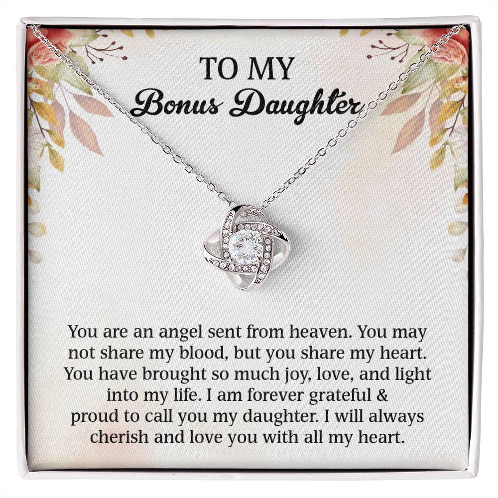 To My Bonus Daughter – You Are an Angel Necklace