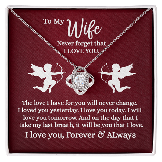 To My Wife Necklace – Forever & Always Love Gift