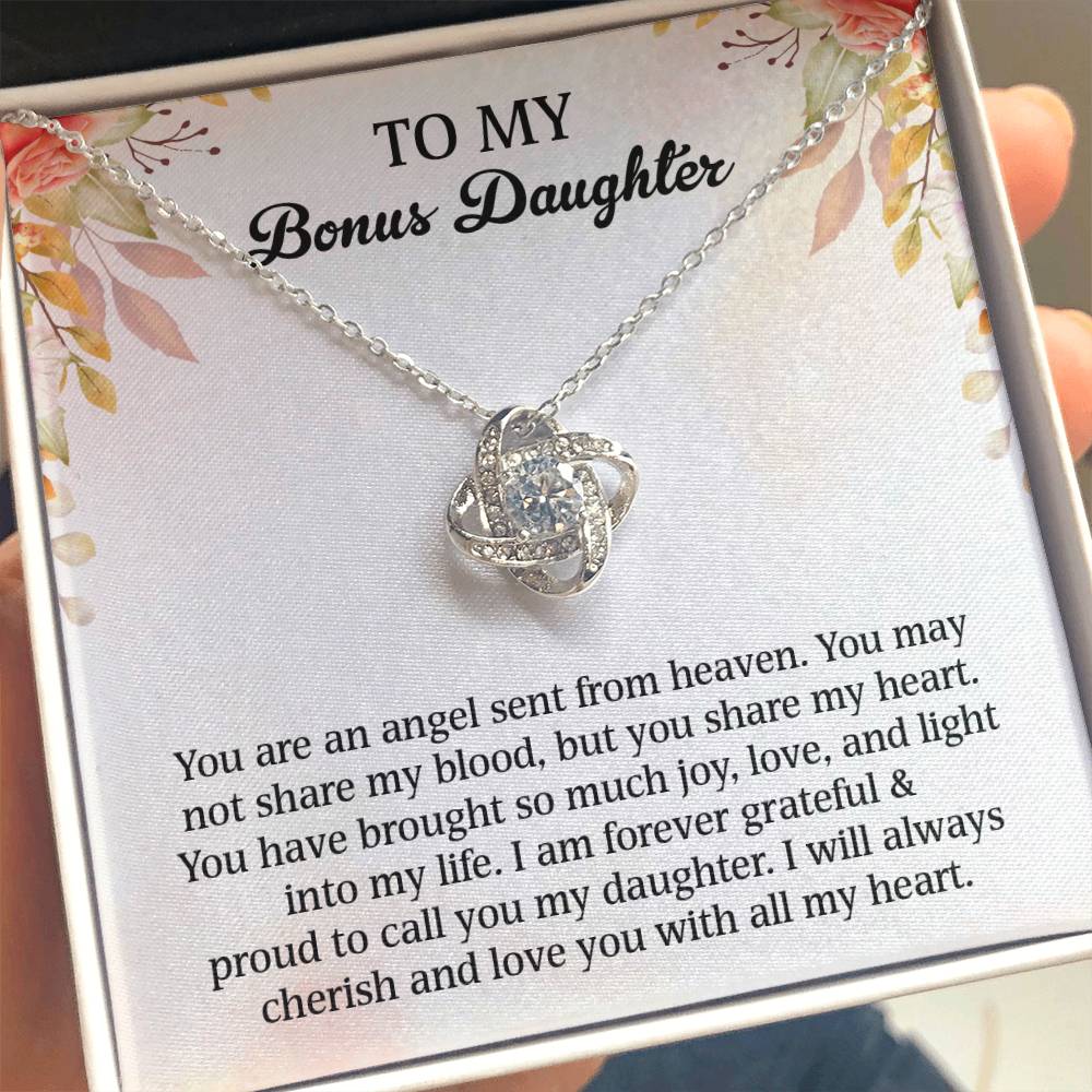 To My Bonus Daughter – You Are an Angel Necklace