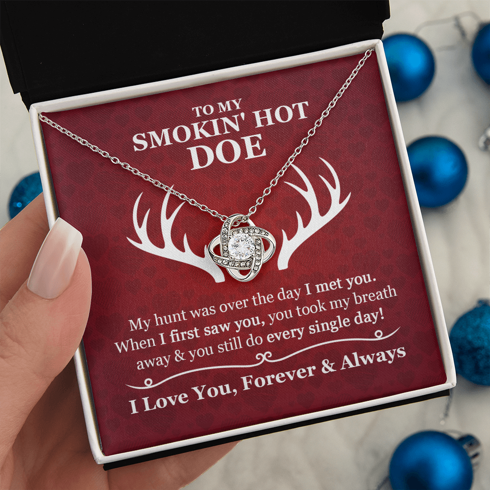 To My Smokin' Hot Doe Love Knot Necklace – Gift for Wife