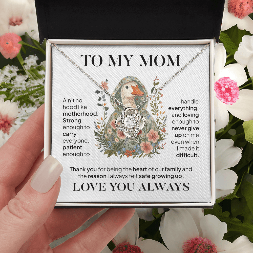 To My Mom Necklace – Ain't No Hood Like Motherhood Gift