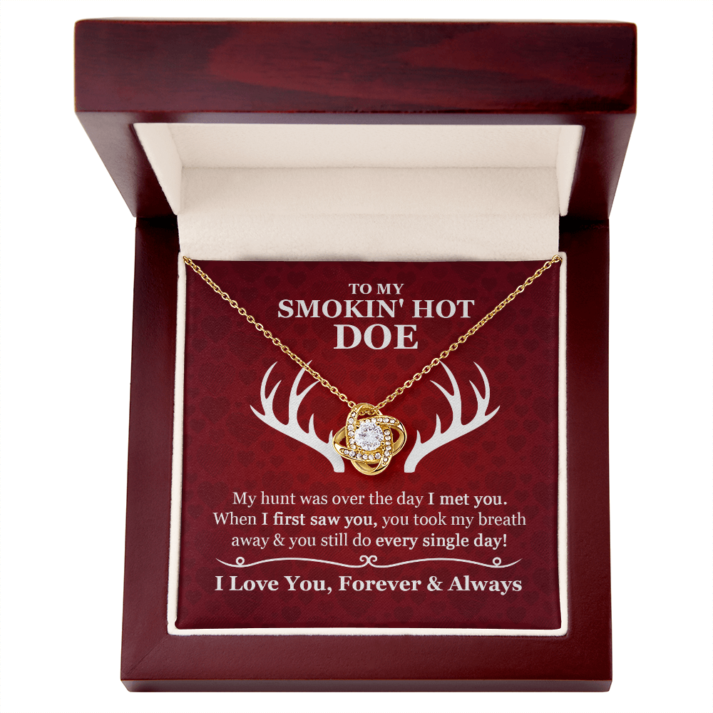 To My Smokin' Hot Doe Love Knot Necklace – Gift for Wife