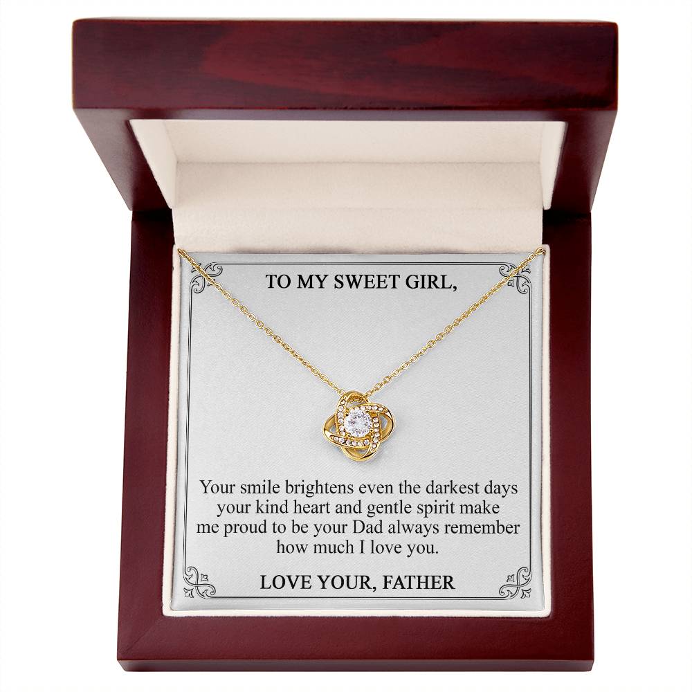 To My Sweet Girl - Your Smile Brightens Even The Darkest Days (Necklace)