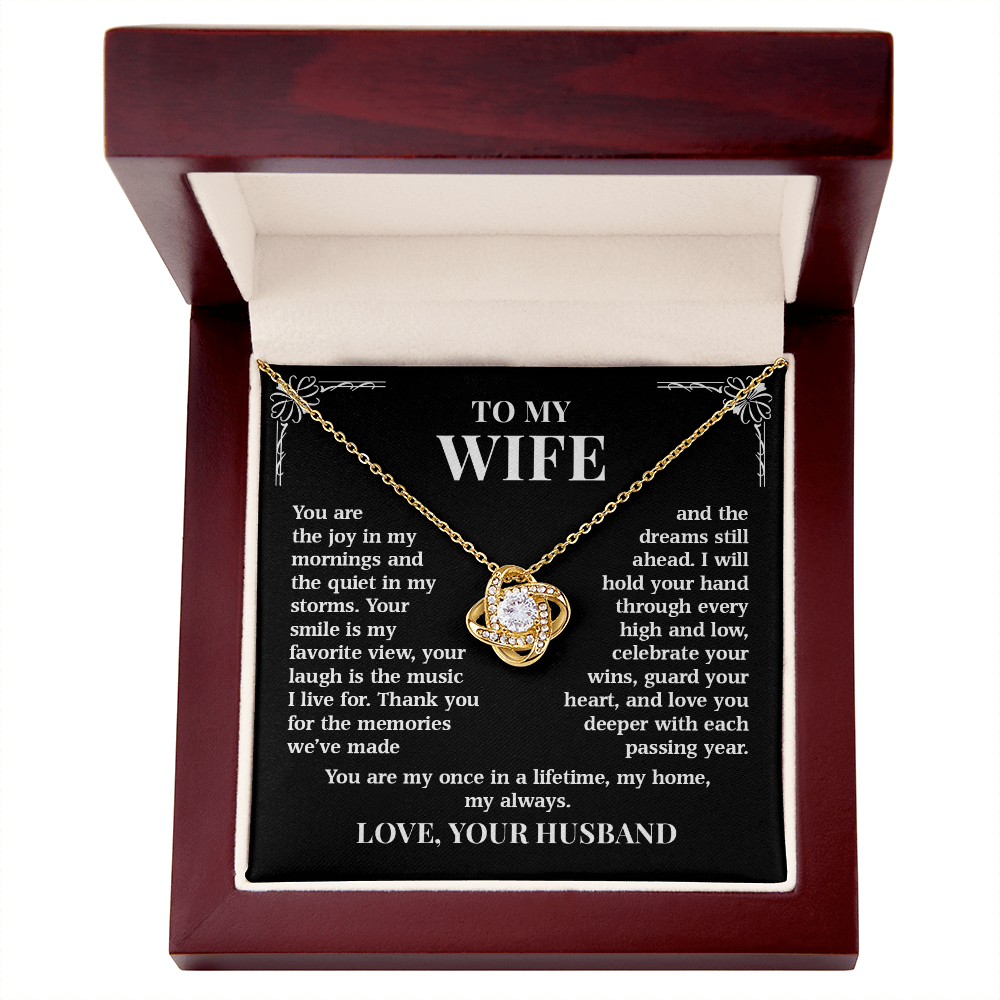 To My Wife – My Home, My Always | Love Knot Necklace
