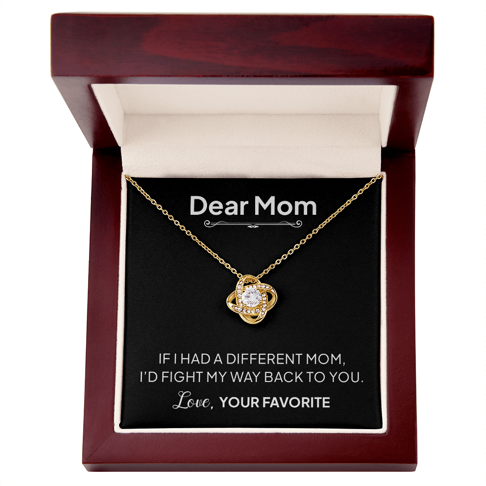 Dear Mom Necklace – I'd Fight My Way Back to You Gift for Mom