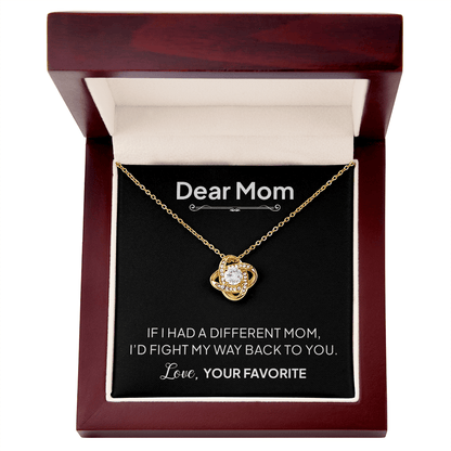 Dear Mom Necklace – I'd Fight My Way Back to You Gift for Mom