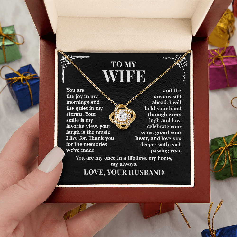 To My Wife – My Home, My Always | Love Knot Necklace