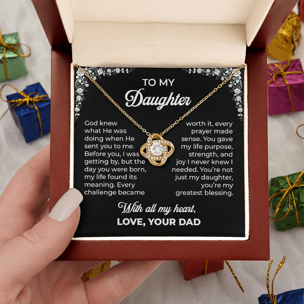 To My Daughter – You're My Greatest Blessing | Love Knot Necklace