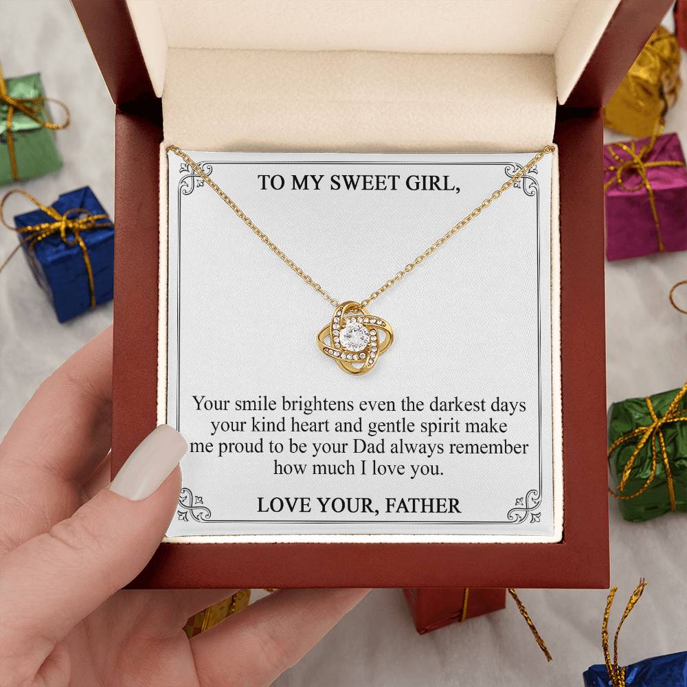 To My Sweet Girl - Your Smile Brightens Even The Darkest Days (Necklace)