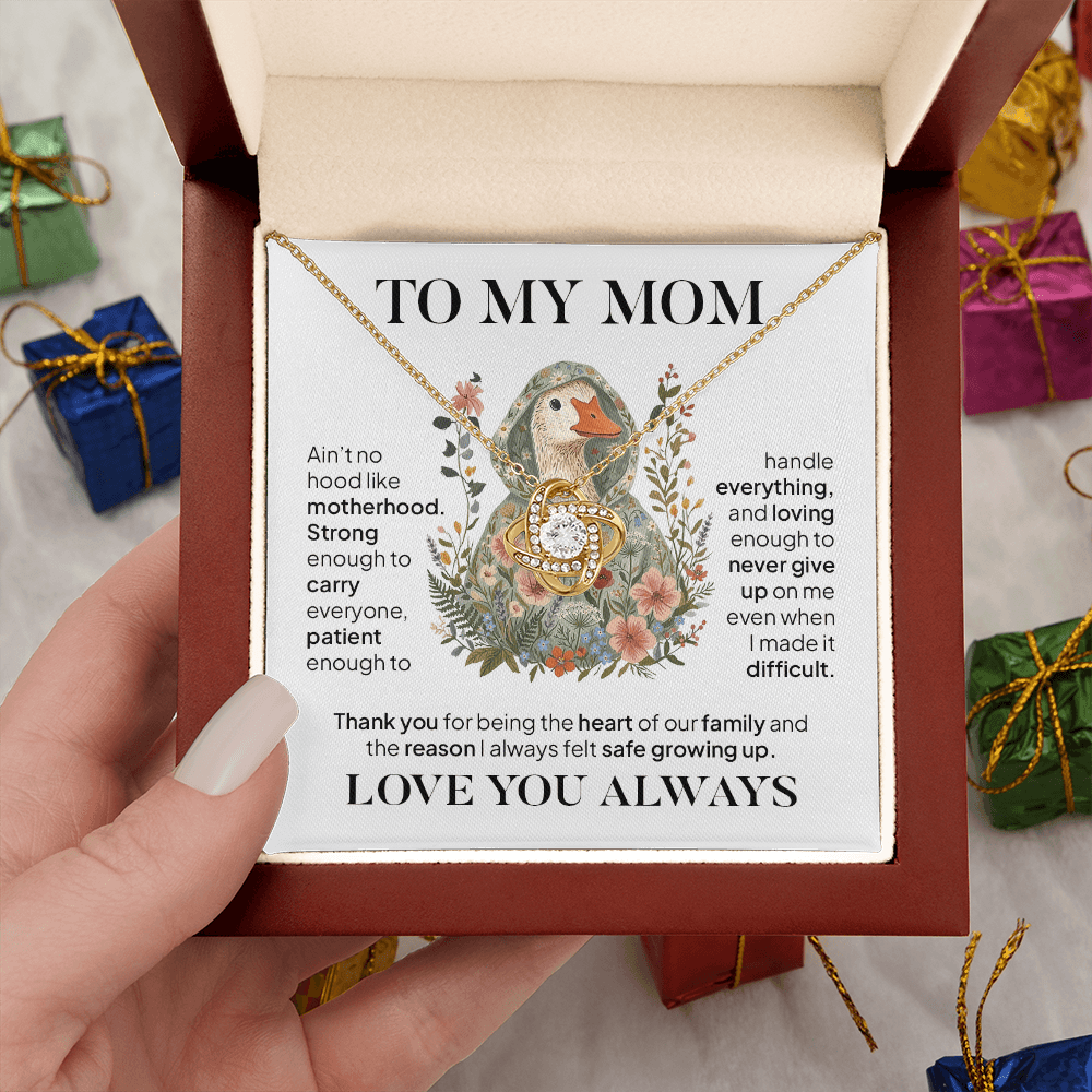 To My Mom Necklace – Ain't No Hood Like Motherhood Gift