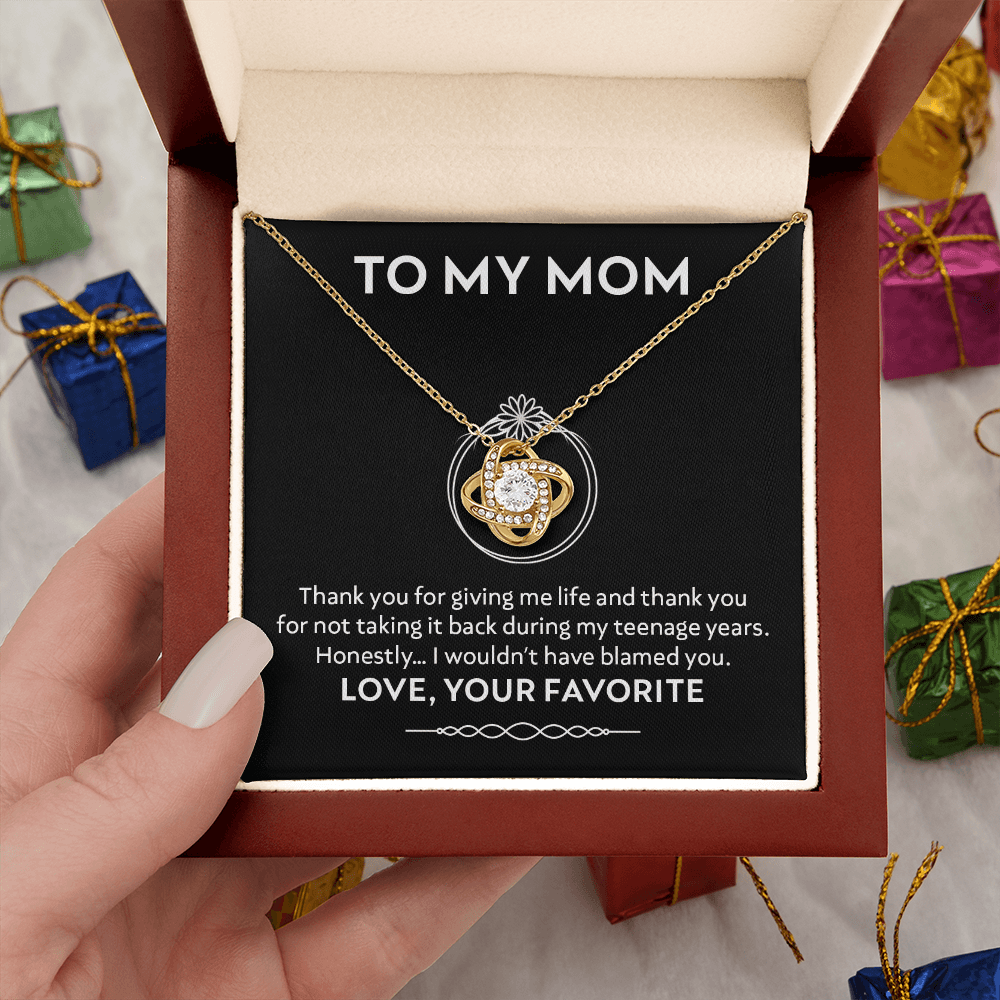 Funny Gift for Mom Necklace – Thanks for Not Taking Me Back