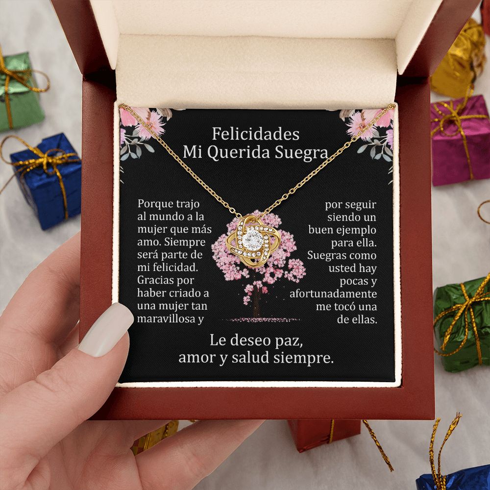 Felicidades Mi Querida Suegra - Le Deseo Paz, Amor Y Salud Siempre (Collar)