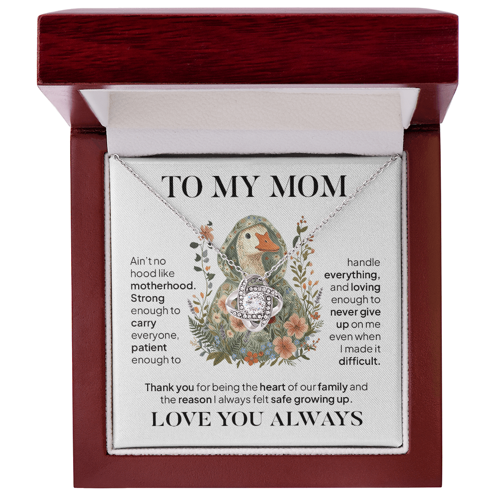 To My Mom Necklace – Ain't No Hood Like Motherhood Gift