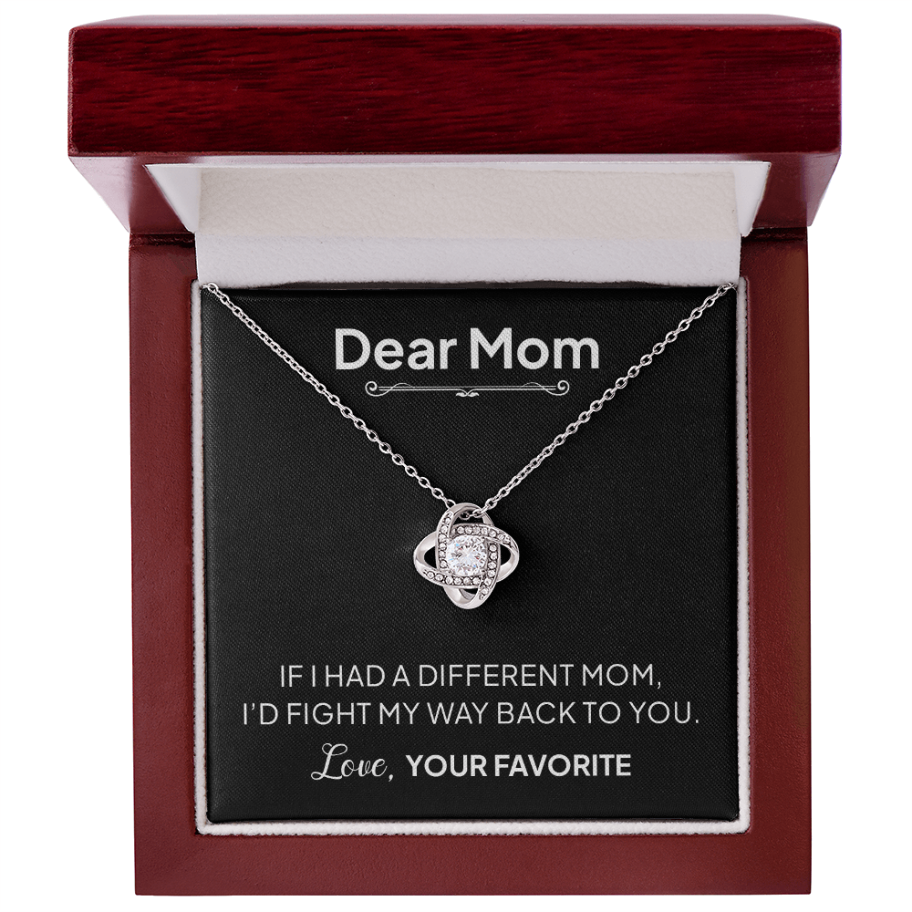 Dear Mom Necklace – I'd Fight My Way Back to You Gift for Mom