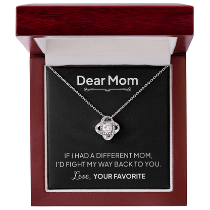 Dear Mom Necklace – I'd Fight My Way Back to You Gift for Mom