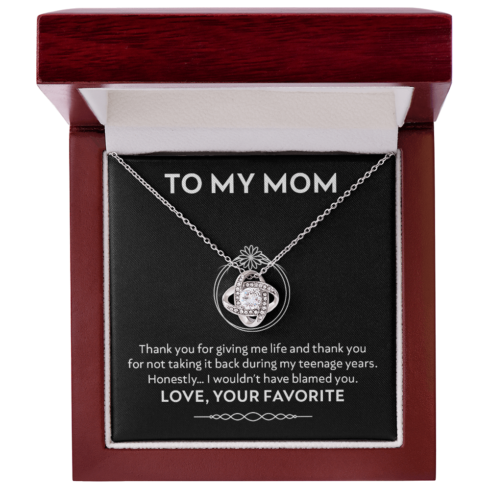 Funny Gift for Mom Necklace – Thanks for Not Taking Me Back