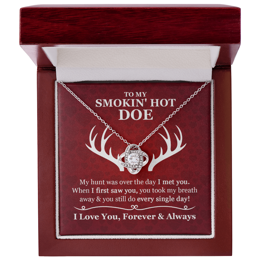 To My Smokin' Hot Doe Love Knot Necklace – Gift for Wife