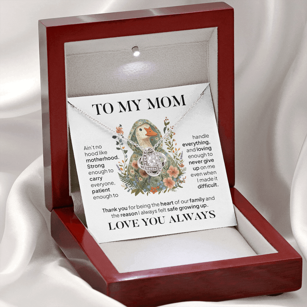 To My Mom Necklace – Ain't No Hood Like Motherhood Gift