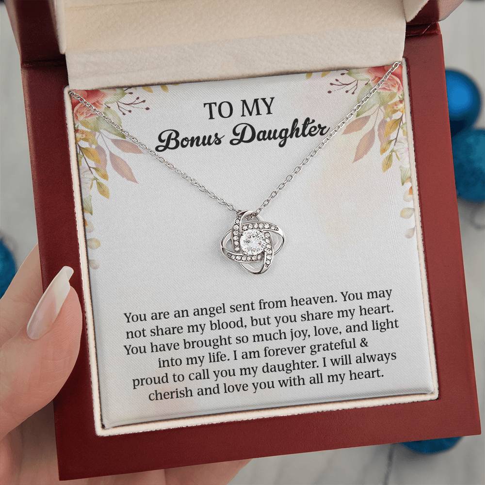 To My Bonus Daughter – You Are an Angel Necklace