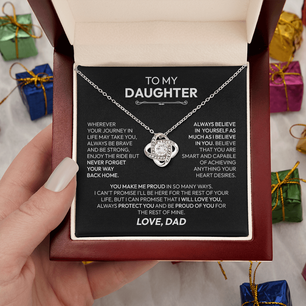 To My Daughter – You Are My Sunshine | Love Knot Necklace