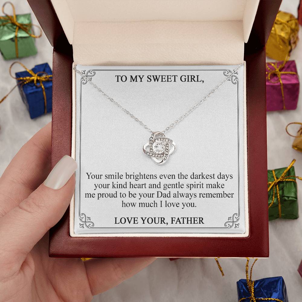 To My Sweet Girl - Your Smile Brightens Even The Darkest Days (Necklace)