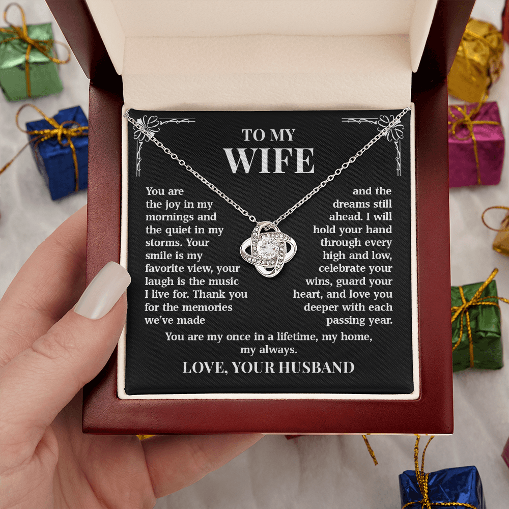 To My Wife – My Home, My Always | Love Knot Necklace