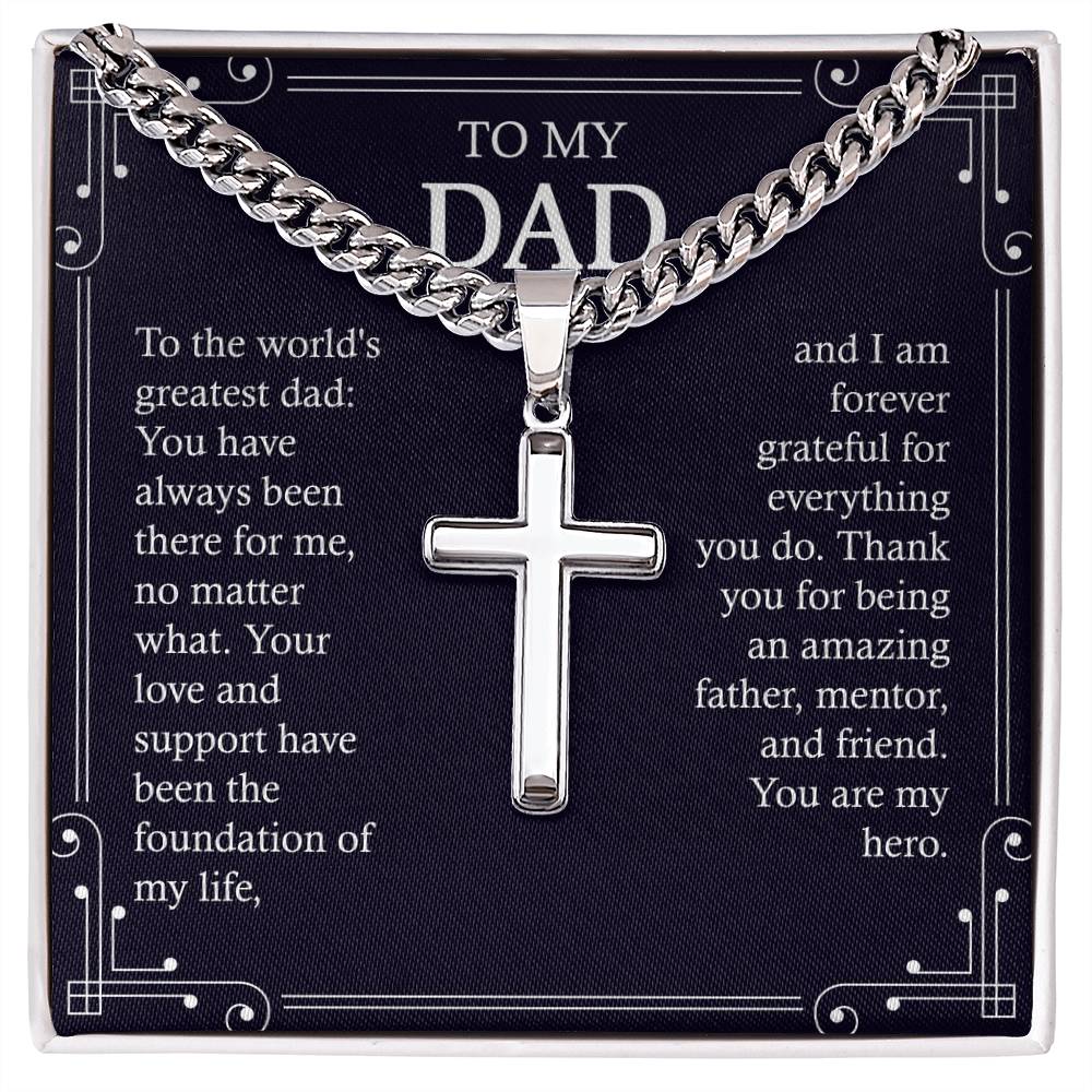 To My Dad - The World Greatest Dad (Cross Necklace)