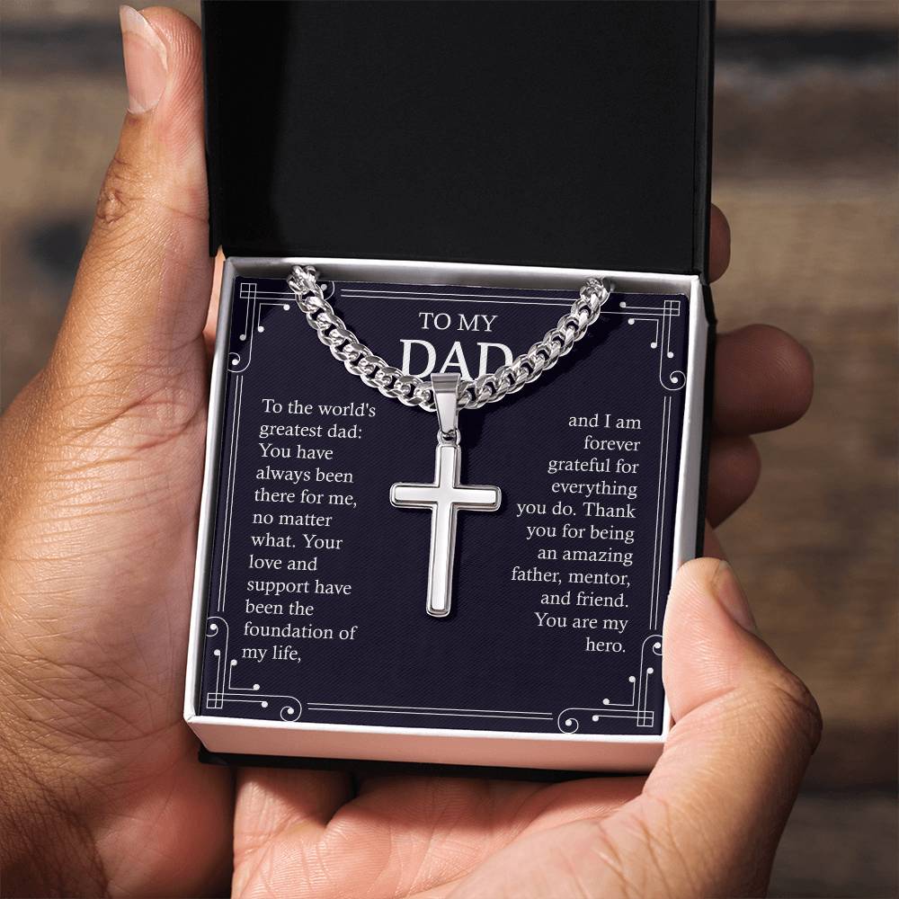 To My Dad - The World Greatest Dad (Cross Necklace)