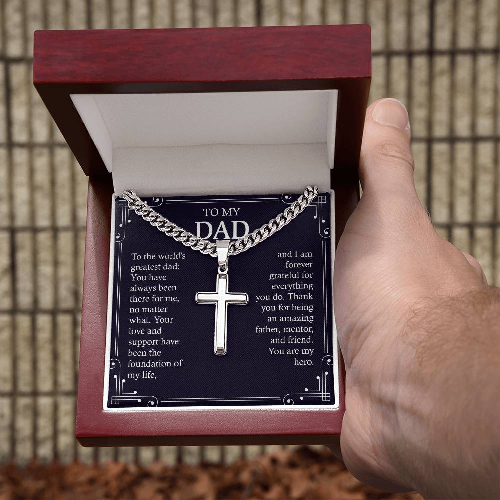 To My Dad - The World Greatest Dad (Cross Necklace)