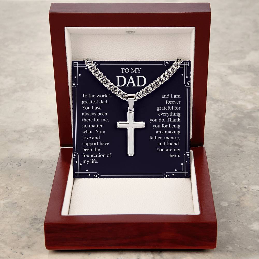 To My Dad - The World Greatest Dad (Cross Necklace)