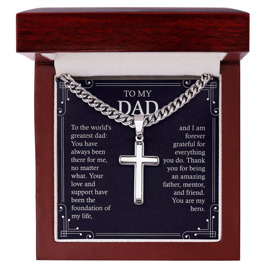 To My Dad - The World Greatest Dad (Cross Necklace)