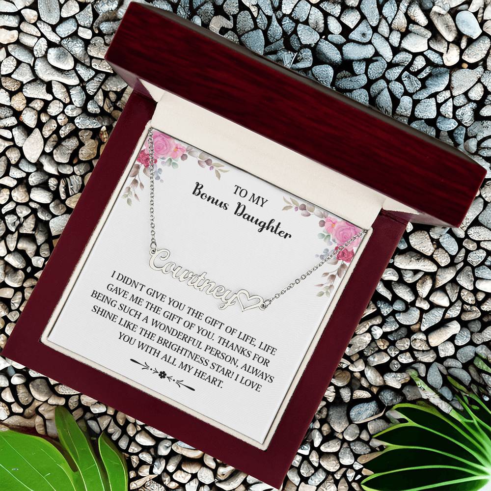 To My Bonus Daughter  - (Custom Name Necklace)