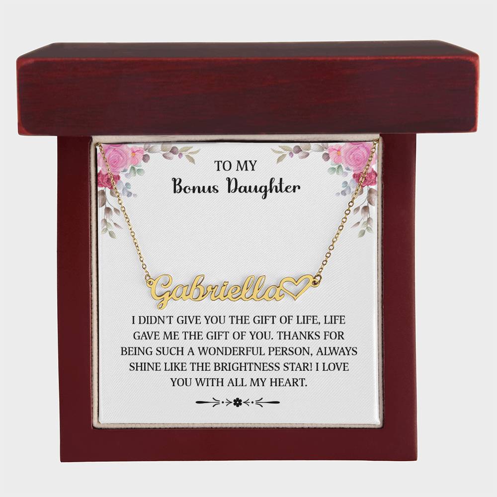 To My Bonus Daughter  - (Custom Name Necklace)