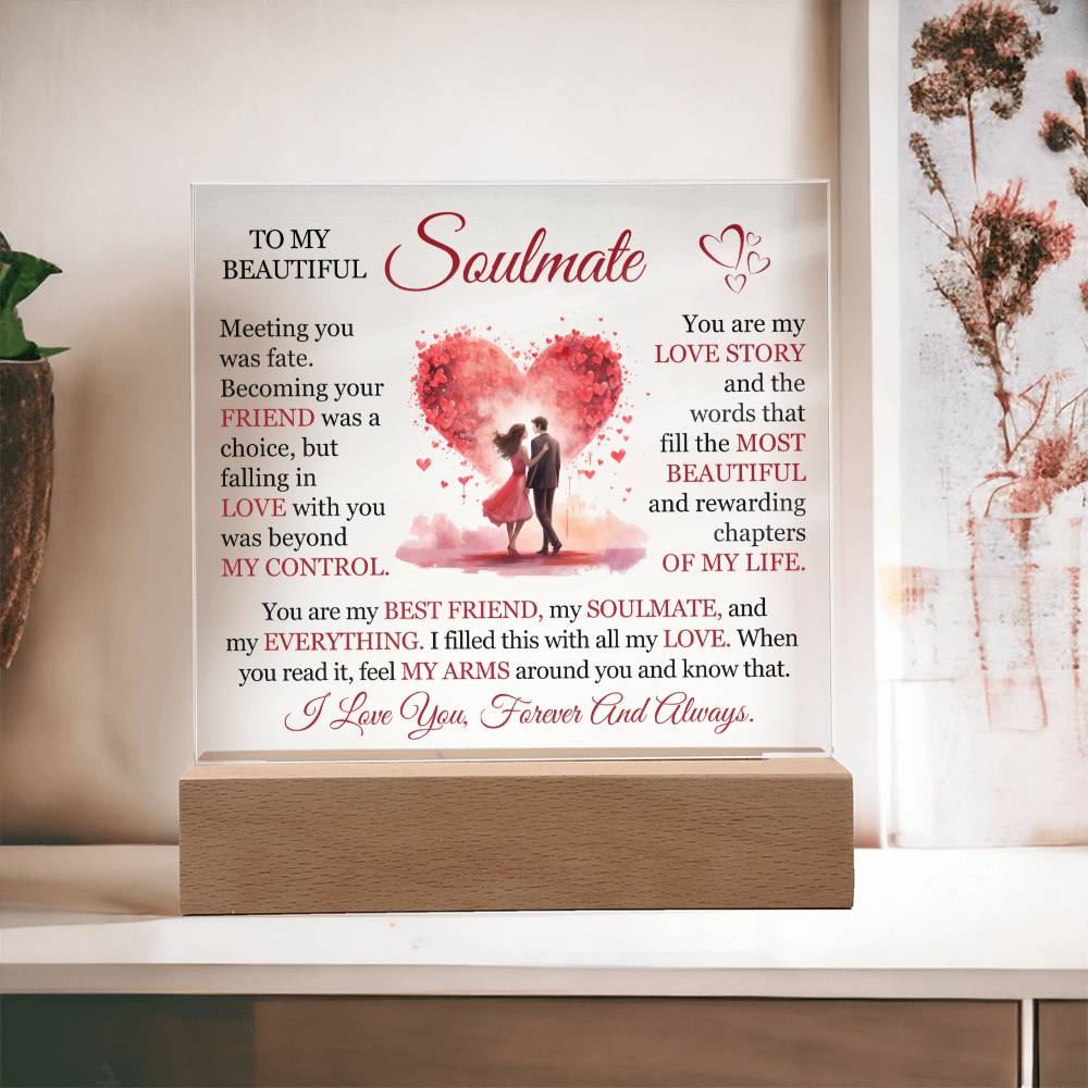 To My Beautiful Soulmate - You Are My Best Friend (Acrylic Plaque)