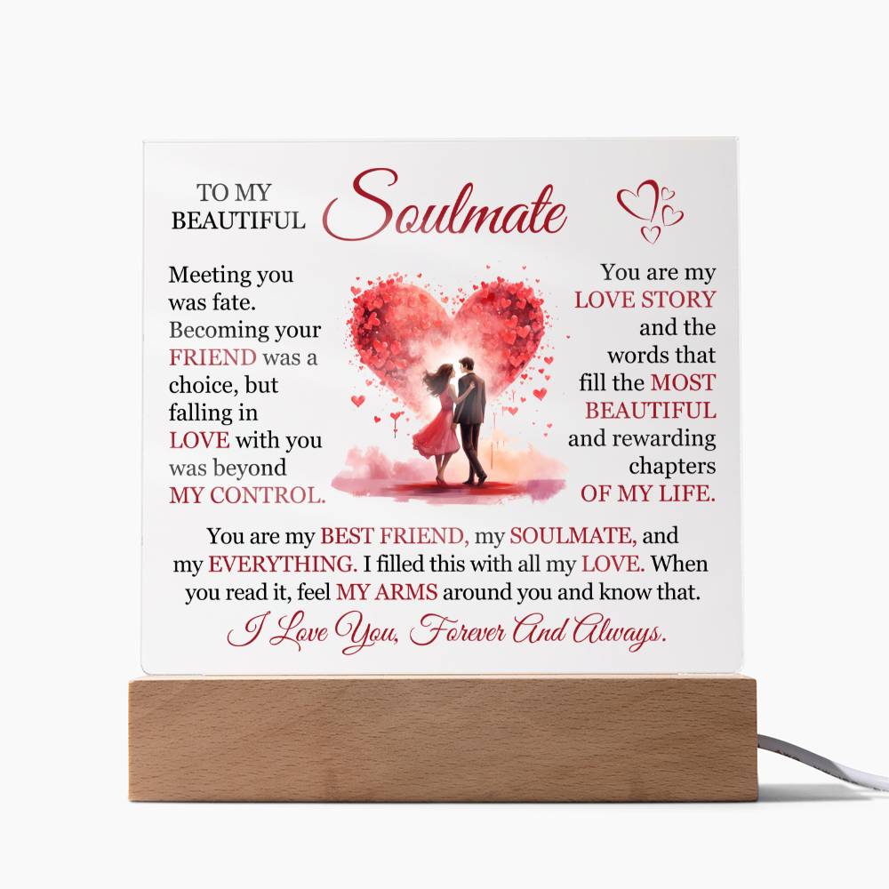 To My Beautiful Soulmate - You Are My Best Friend (Acrylic Plaque)