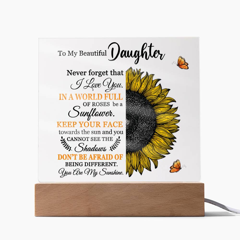 To My Beautiful Daughter (Square Acrylic Plaque)