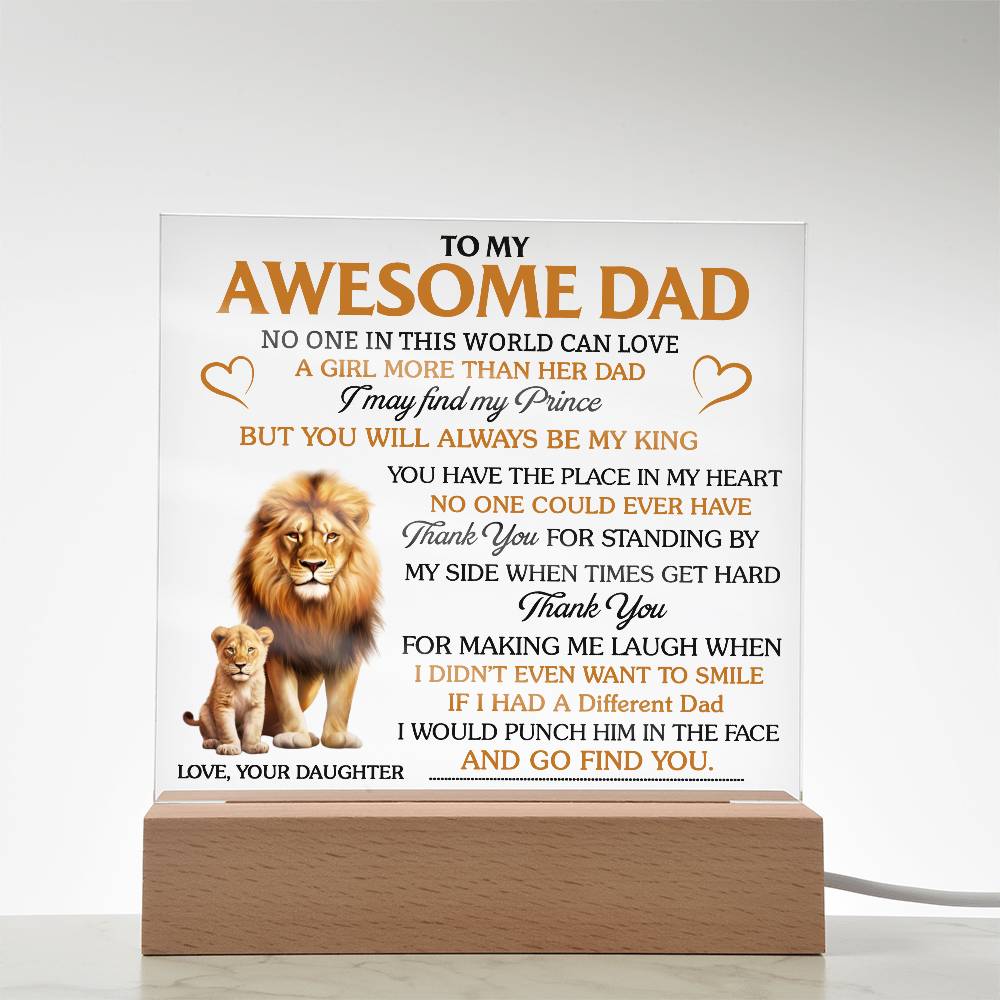 To My Awesome Dad - Thank You (Acrylic Plaque)