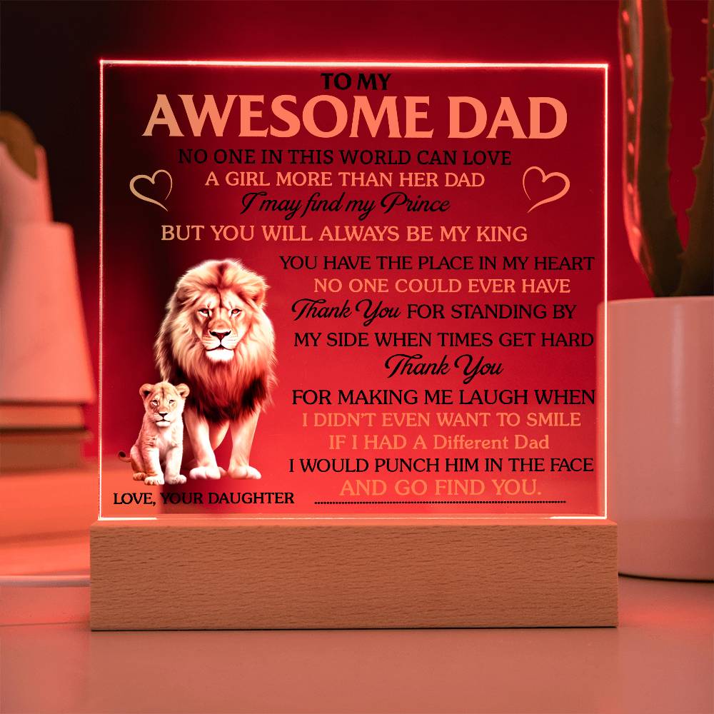 To My Awesome Dad - Thank You (Acrylic Plaque)