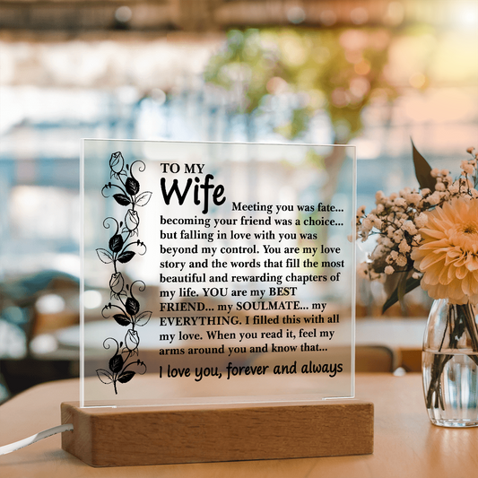 To My Wife – You Are My Everything Acrylic LED Plaque