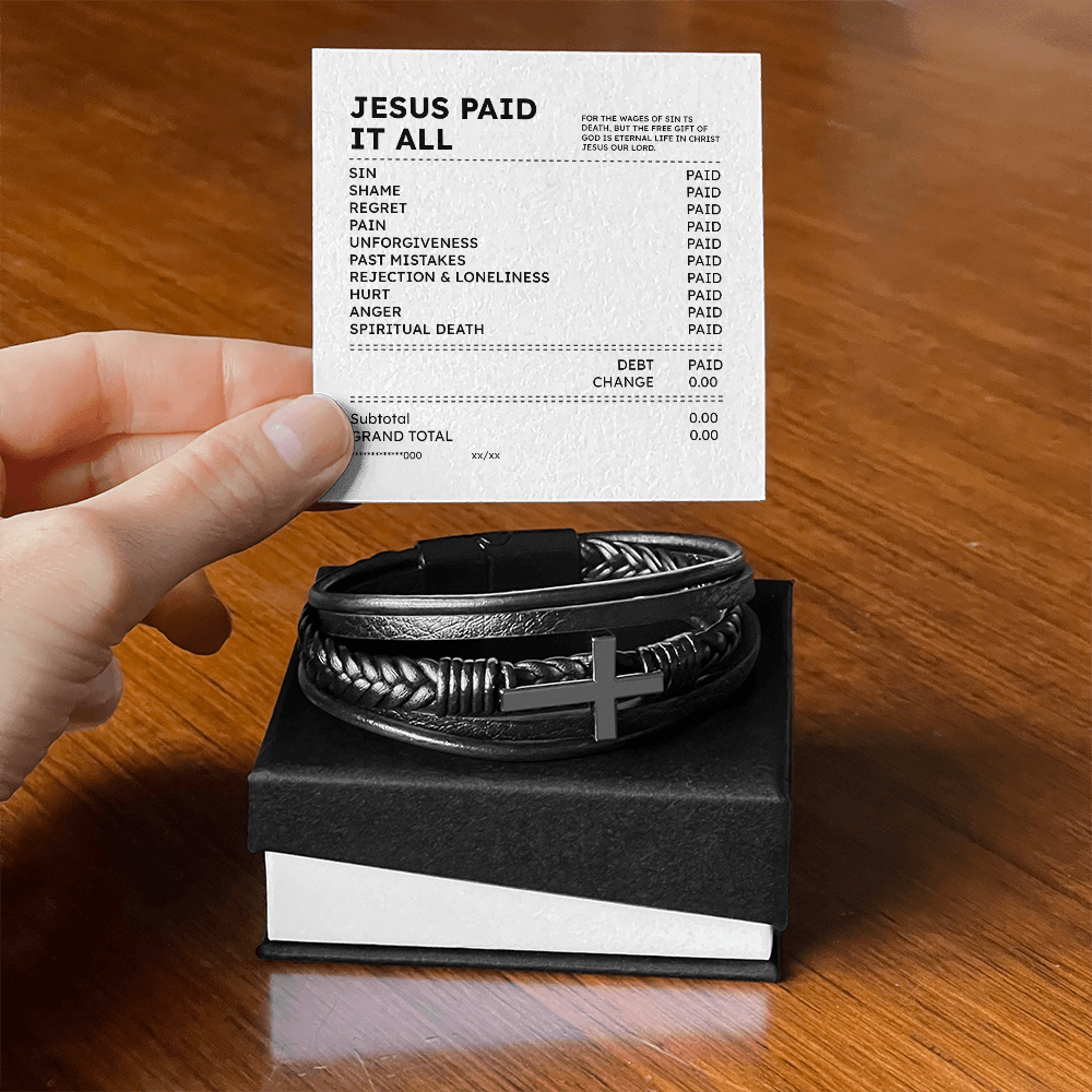 Jesus Paid It All Bracelet – Christian Faith Receipt Gift