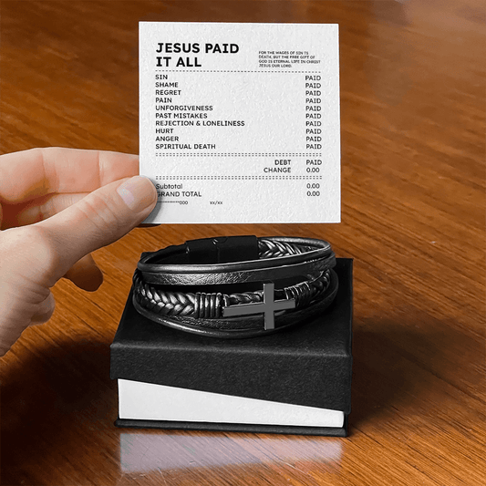 Jesus Paid It All Bracelet – Christian Faith Receipt Gift