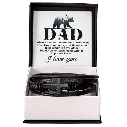 To My Dad - Like My Father (Cross Bracelet)