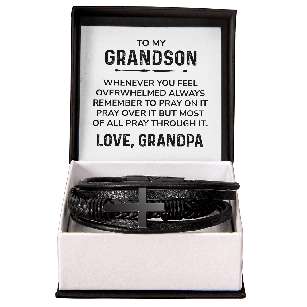 To My Grandson Bracelet – Christian Cross Bracelet From Grandpa