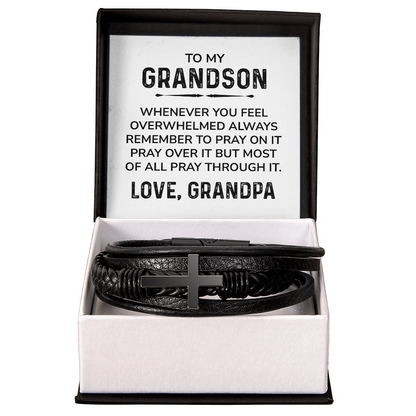 To My Grandson Bracelet – Christian Cross Bracelet From Grandpa