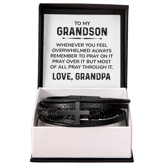 To My Grandson Bracelet – Christian Cross Bracelet From Grandpa