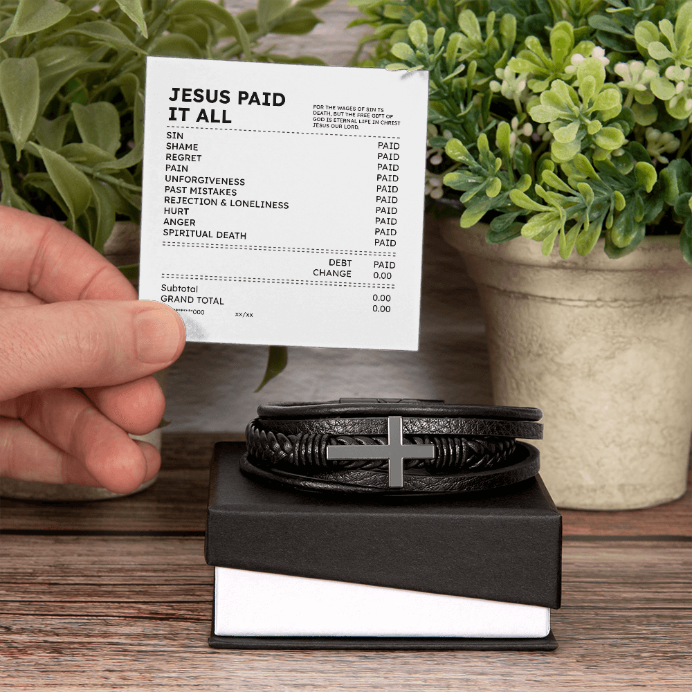 Jesus Paid It All Bracelet – Christian Faith Receipt Gift