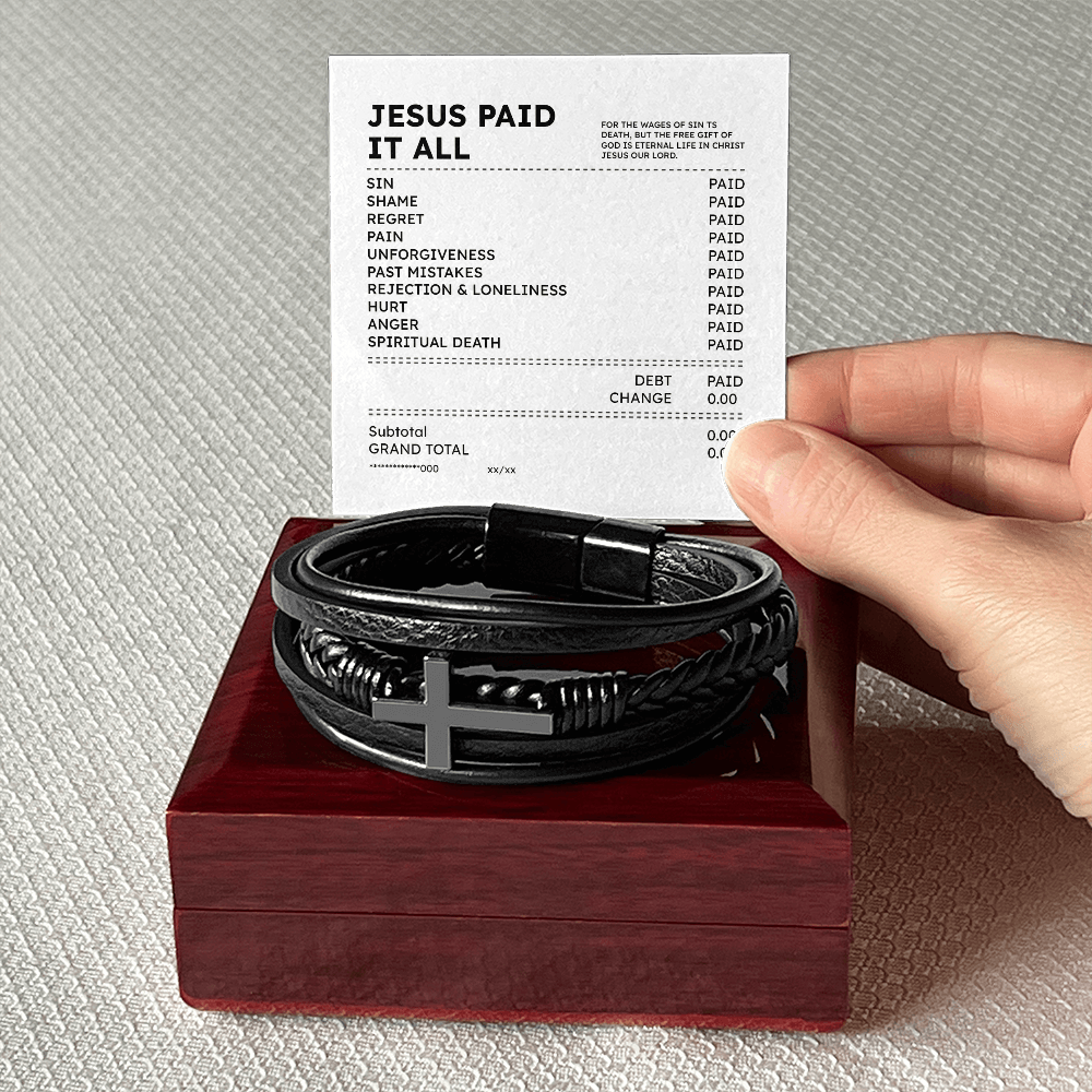 Jesus Paid It All Bracelet – Christian Faith Receipt Gift
